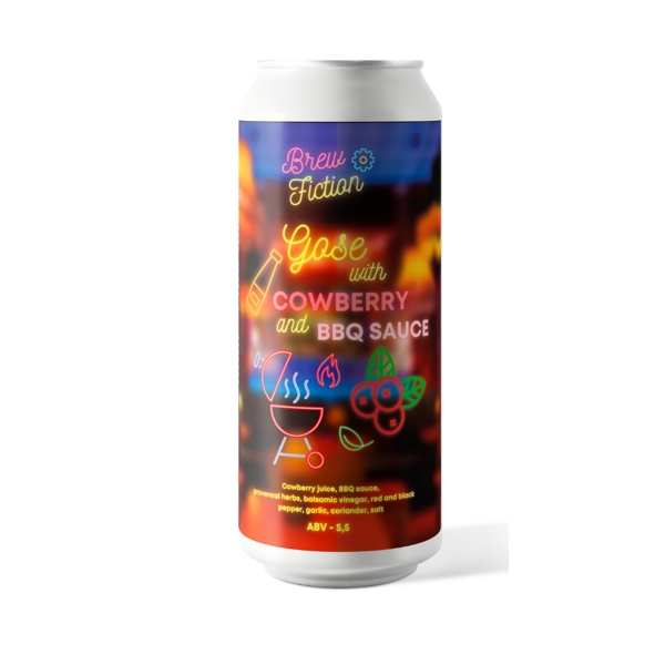 BREW FICTION GOSE WITH COWBERRY AND BBQ SAUCE (